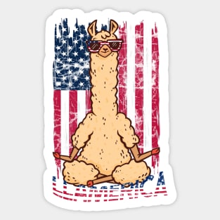 Llamerica funny llama funny alpaca america Sticker